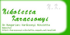 nikoletta karacsonyi business card