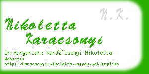 nikoletta karacsonyi business card
